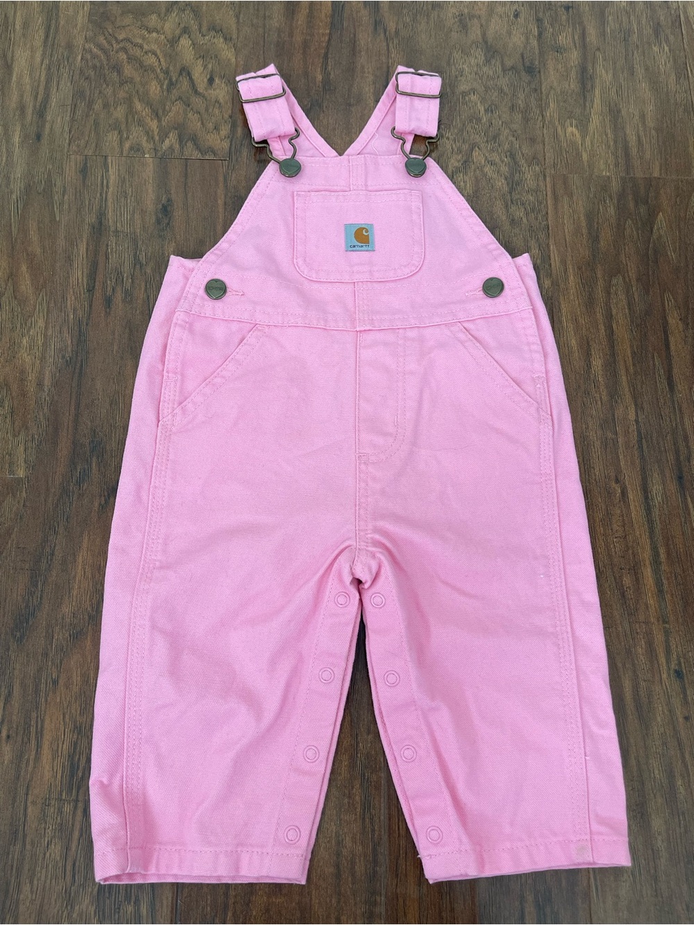 Carhartt Pink Canvas Infant Bib Overalls 6M 100% Cotton Workwear